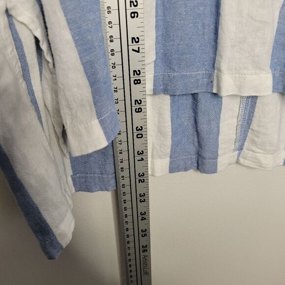 Old navy blue white linen blend coastal pop over preppy nautical top size xxl - Picture 7 of 7